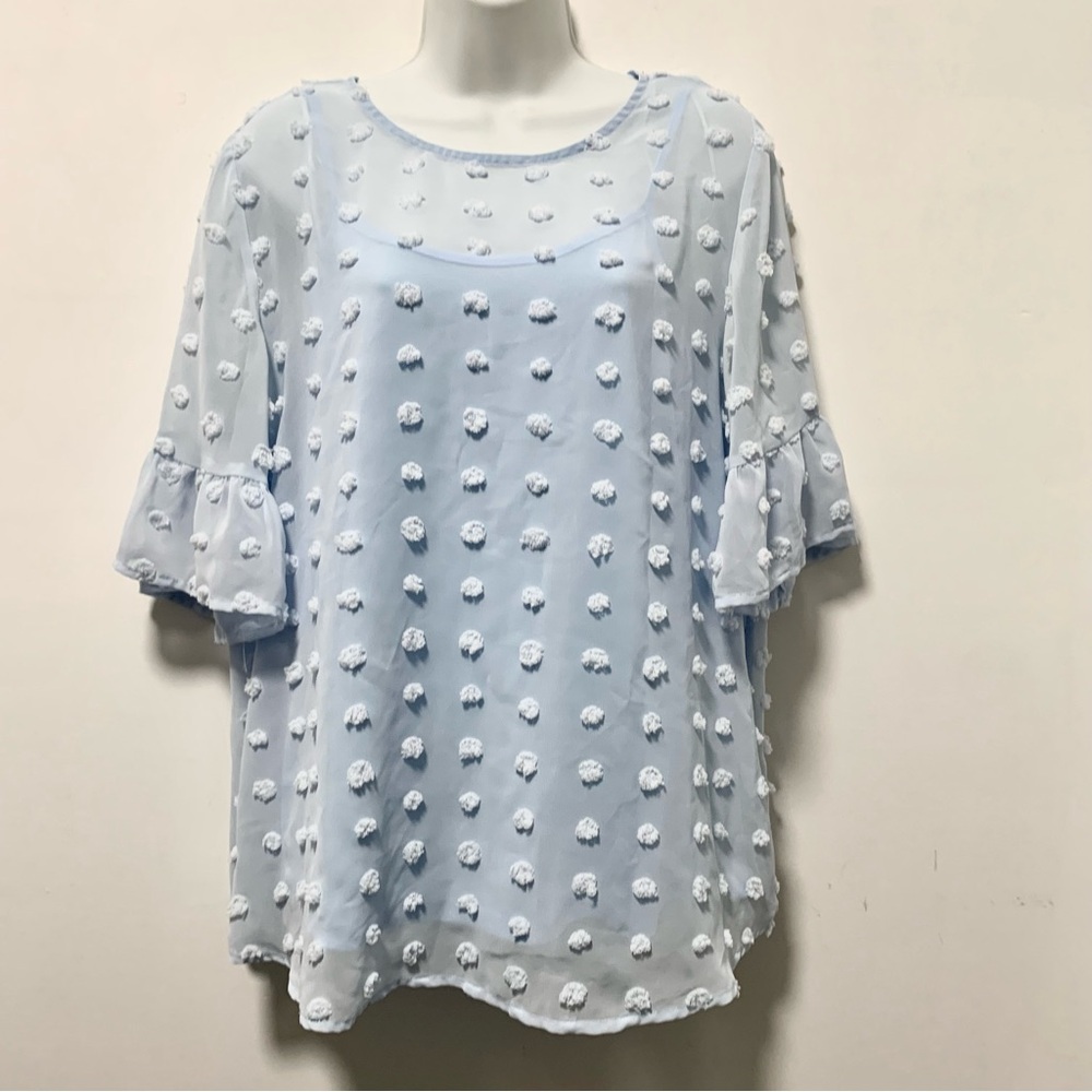 A.Calin by Flying Tomato   Ruffled Sleeve Blouse Size L.